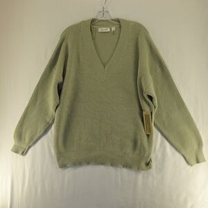 RD Style Stitch Fix Women's V-neck Sweater light green Sage knit size XL NWT